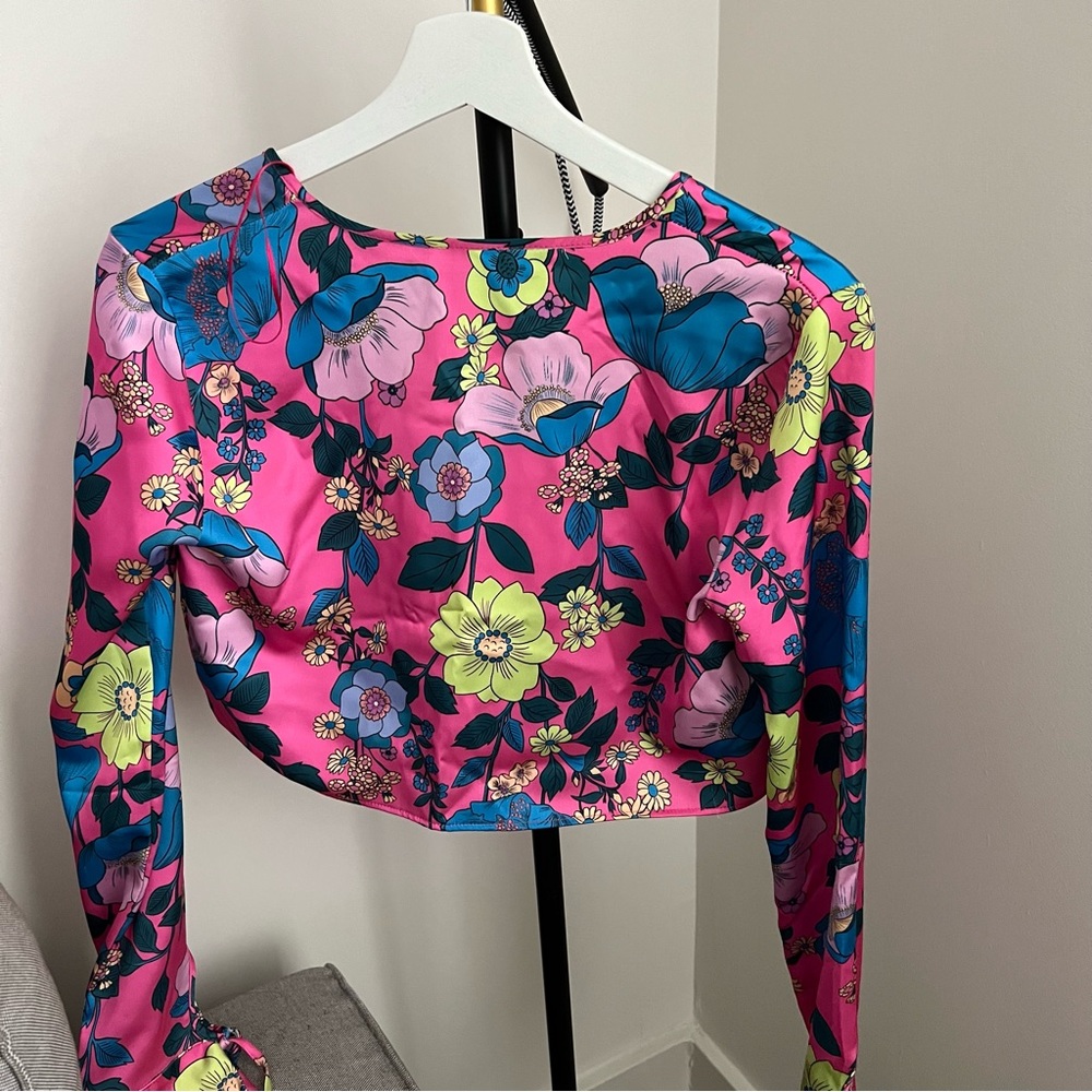 Zara satin floral top - Picture 3 of 4